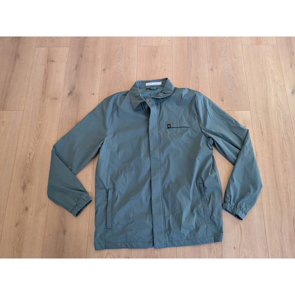 Criquet Men's Green Full Zip Fleece Active Golf Jacket With Pockets Size L